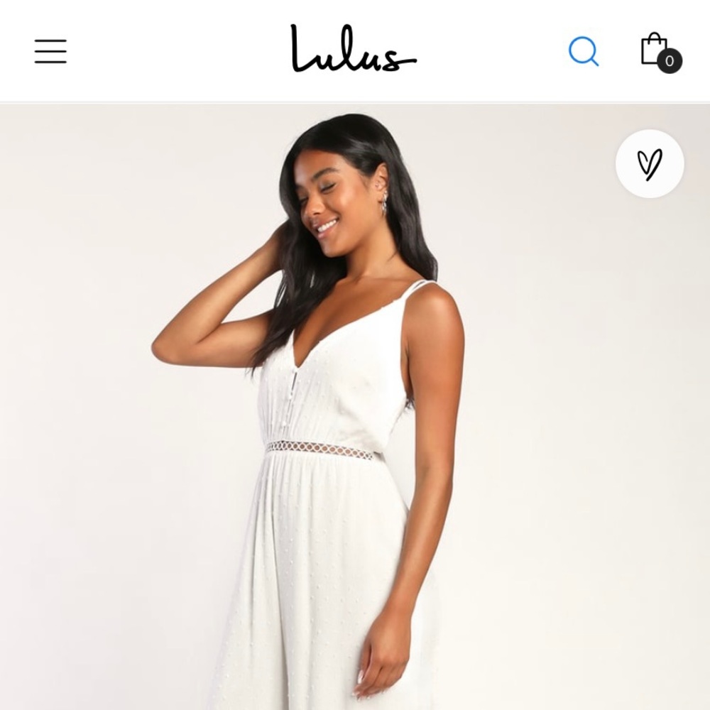 NWT LULU’S WHITE JUMPSUIT!